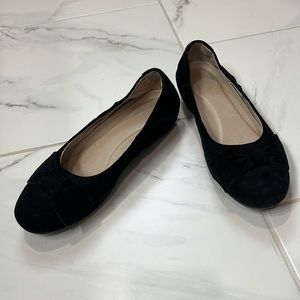 Black Suede Ballerina Shoes